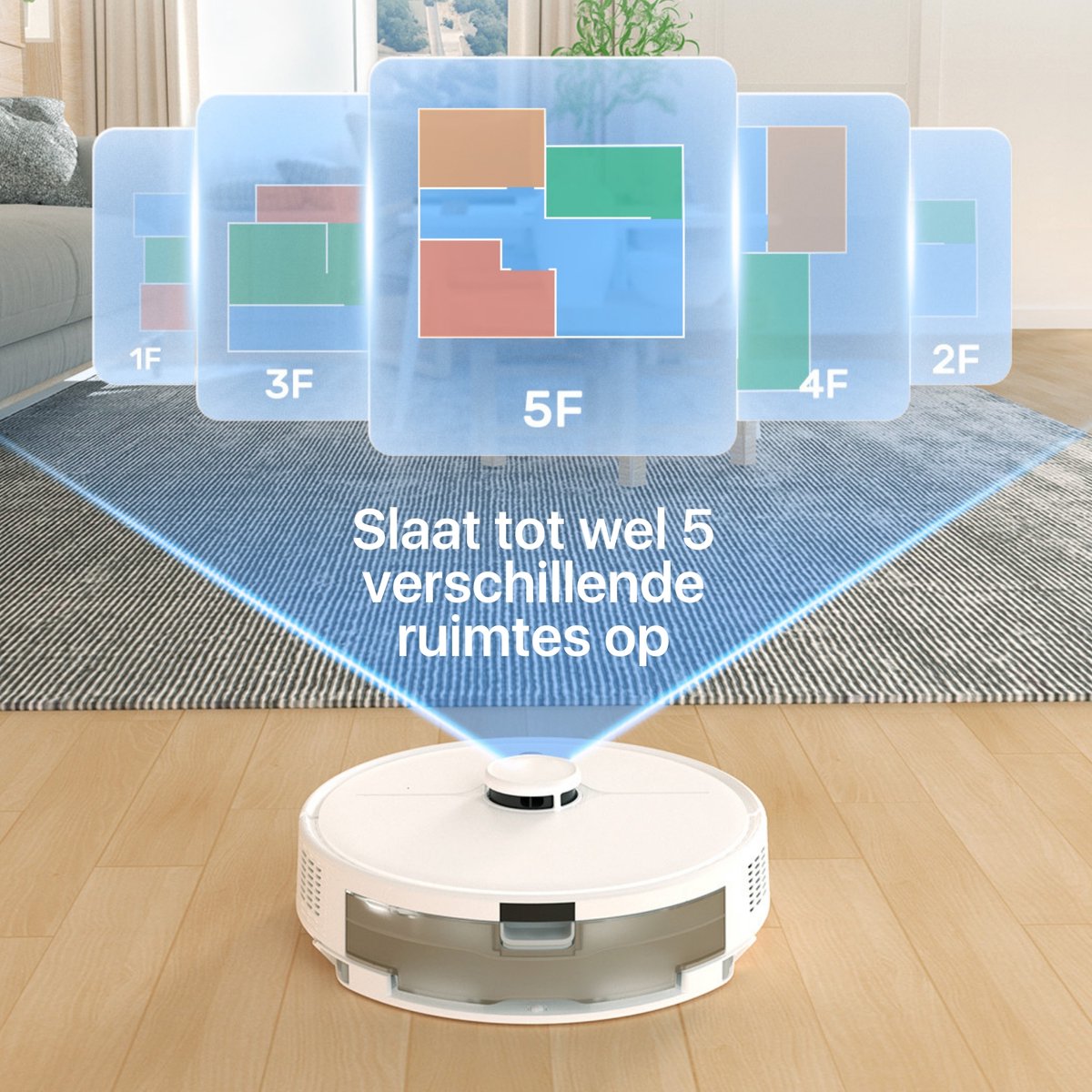 Avalect CleanSmart Robotstofzuiger met dweilfunctie en laadstation wit