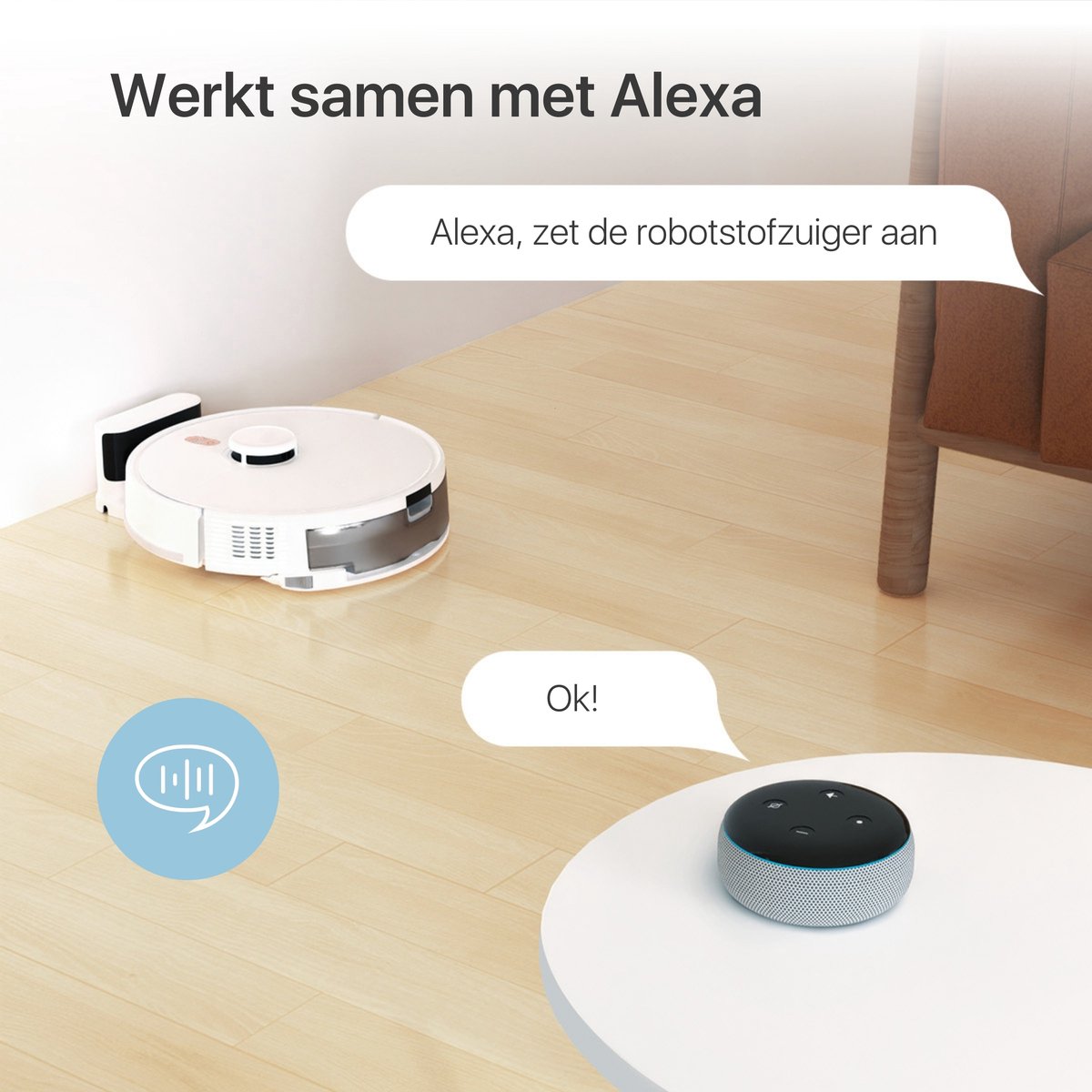 Avalect CleanSmart Robotstofzuiger met dweilfunctie en laadstation wit