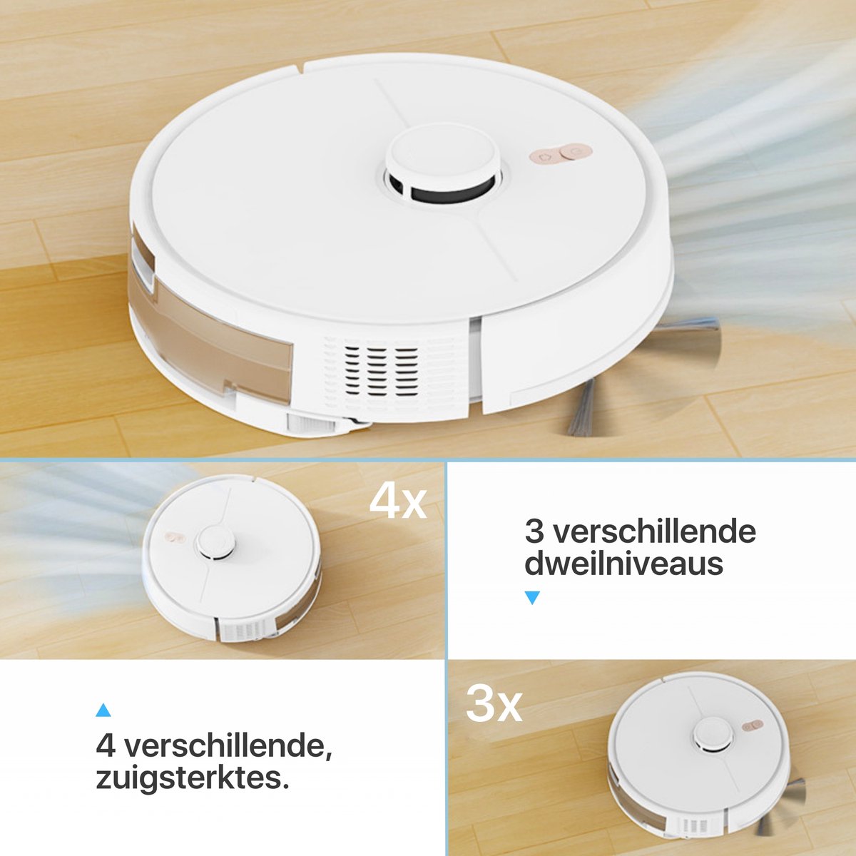 Avalect CleanSmart Robotstofzuiger met dweilfunctie en laadstation wit