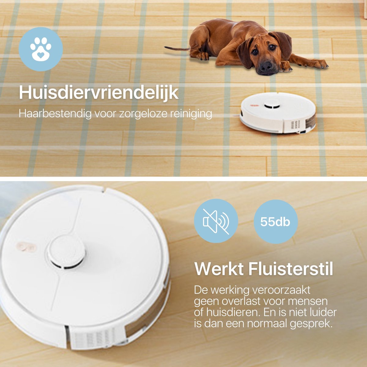 Avalect CleanSmart Robotstofzuiger met dweilfunctie en laadstation wit