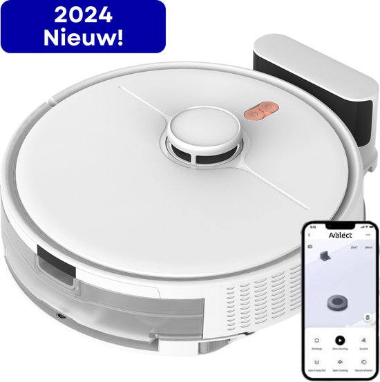 Avalect CleanSmart Robotstofzuiger met dweilfunctie en laadstation wit