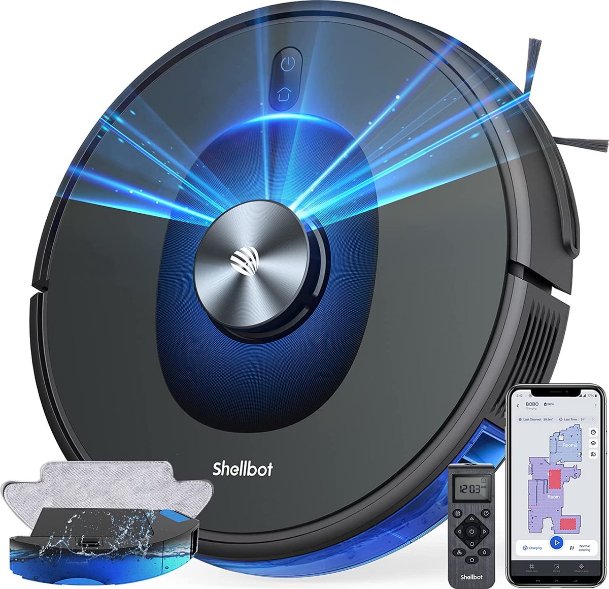 Bagotte Shellbot SL60 Robotstofzuiger met Dweilfunctie
