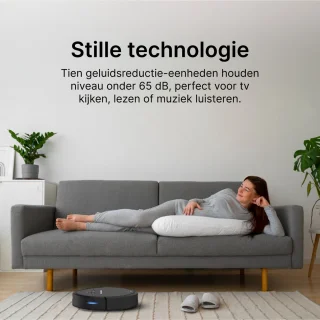 BALORS Robotstofzuiger met laadstation en dweilfunctie zwart