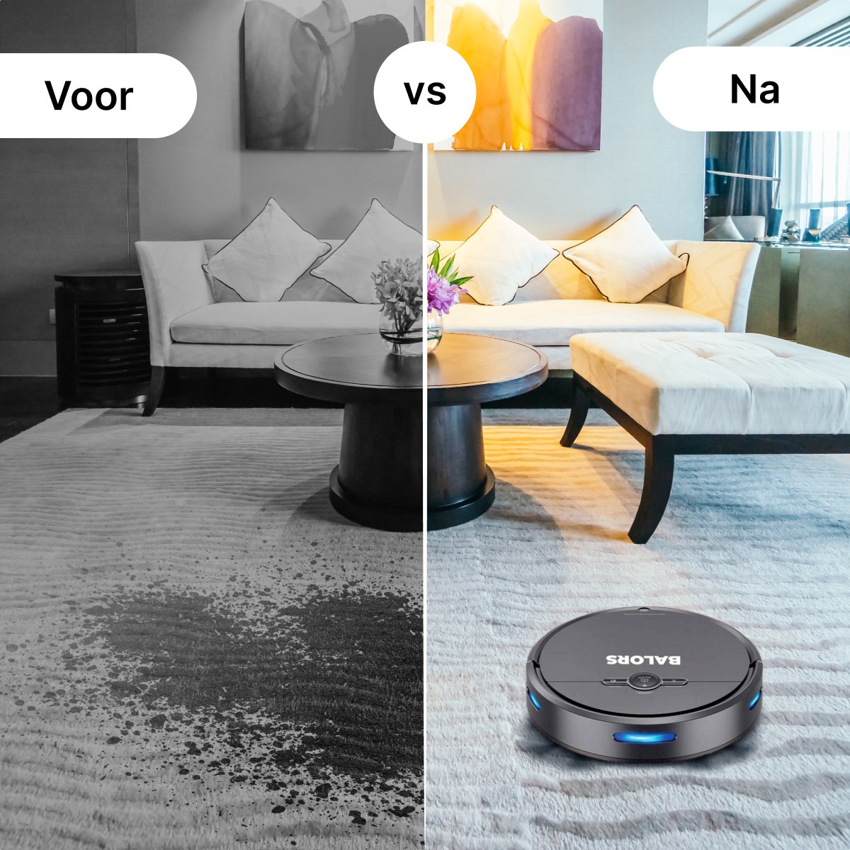 Wat vinden we goed aan de BALORS Robotstofzuiger met laadstation en dweilfunctie zwart