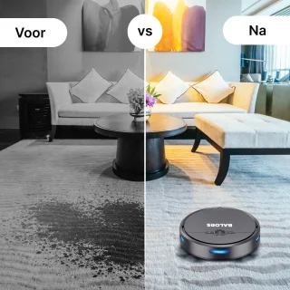 BALORS Robotstofzuiger met laadstation en dweilfunctie zwart