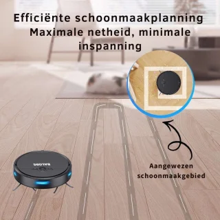 BALORS Robotstofzuiger met laadstation en dweilfunctie zwart