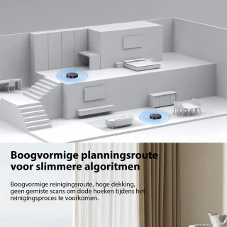 BALORS Robotstofzuiger met laadstation en dweilfunctie zwart