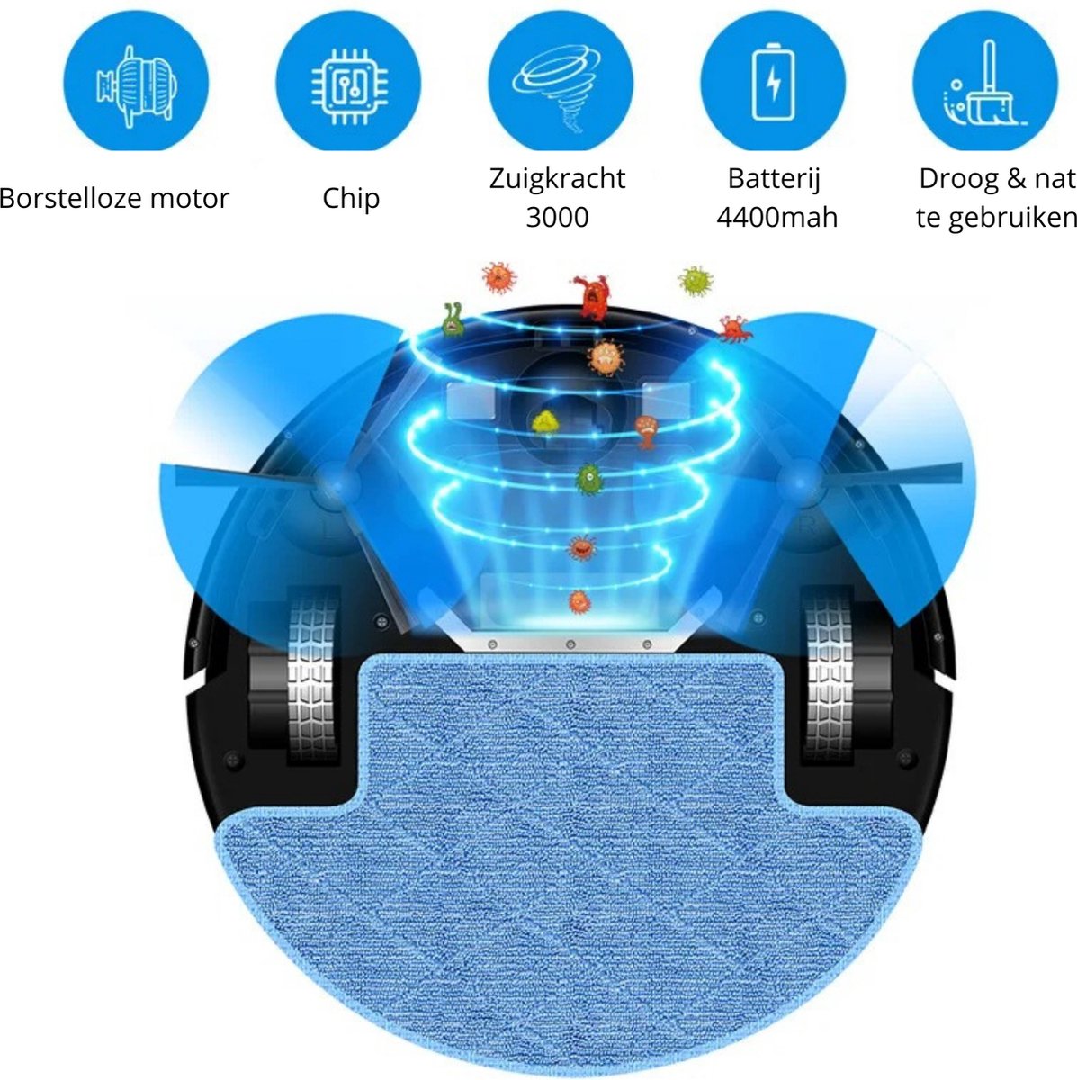 BellissiBo® Robotstofzuiger met Dweilfunctie