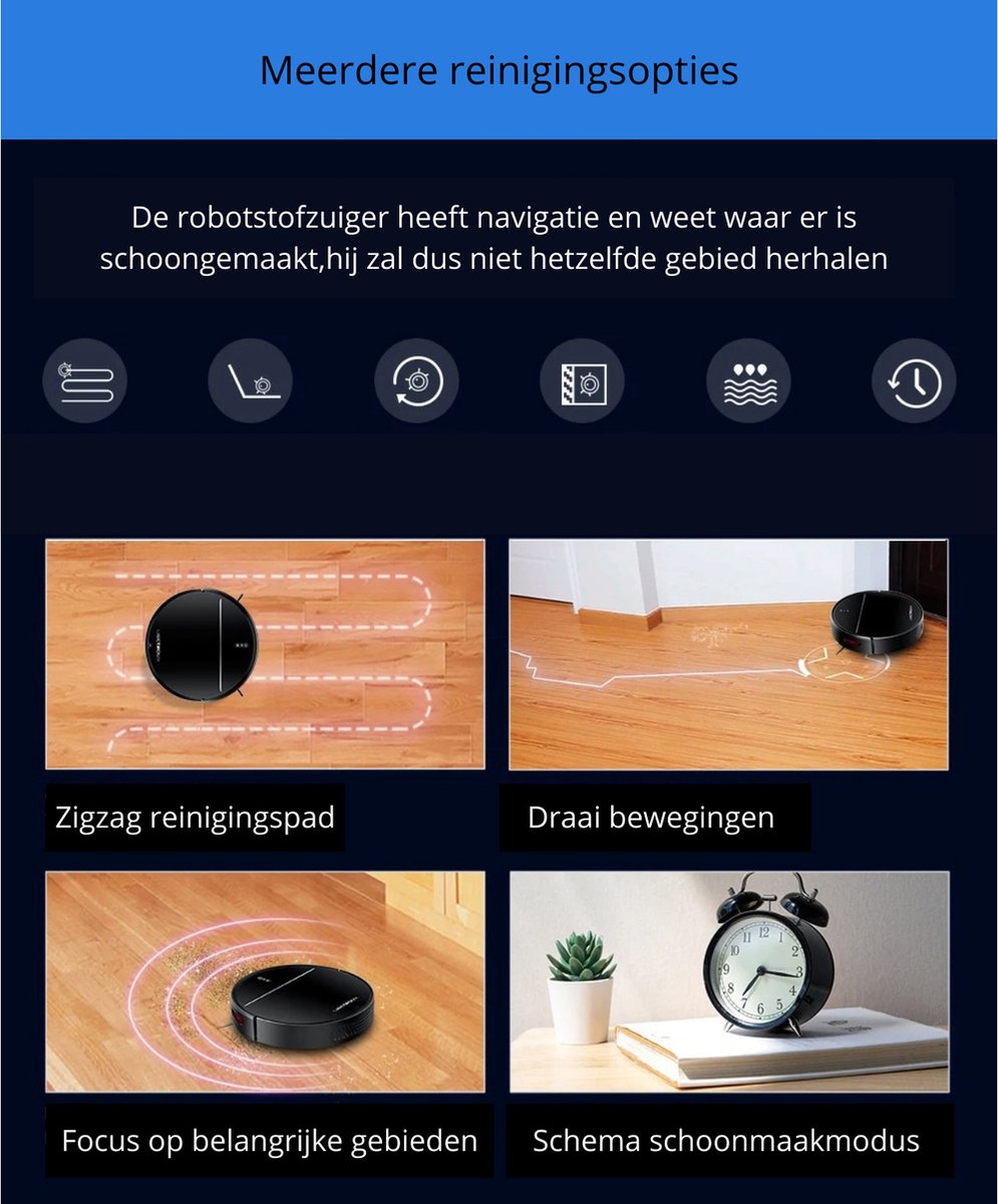 BellissiBo® Robotstofzuiger met Dweilfunctie