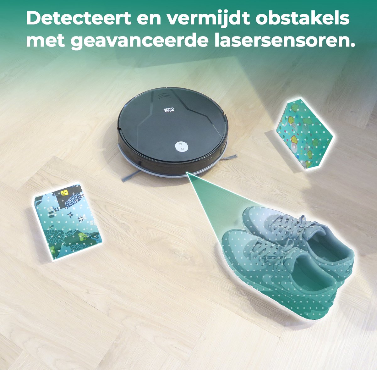 BrinQ Goods Robotstofzuiger met Dweilfunctie en Laadstation