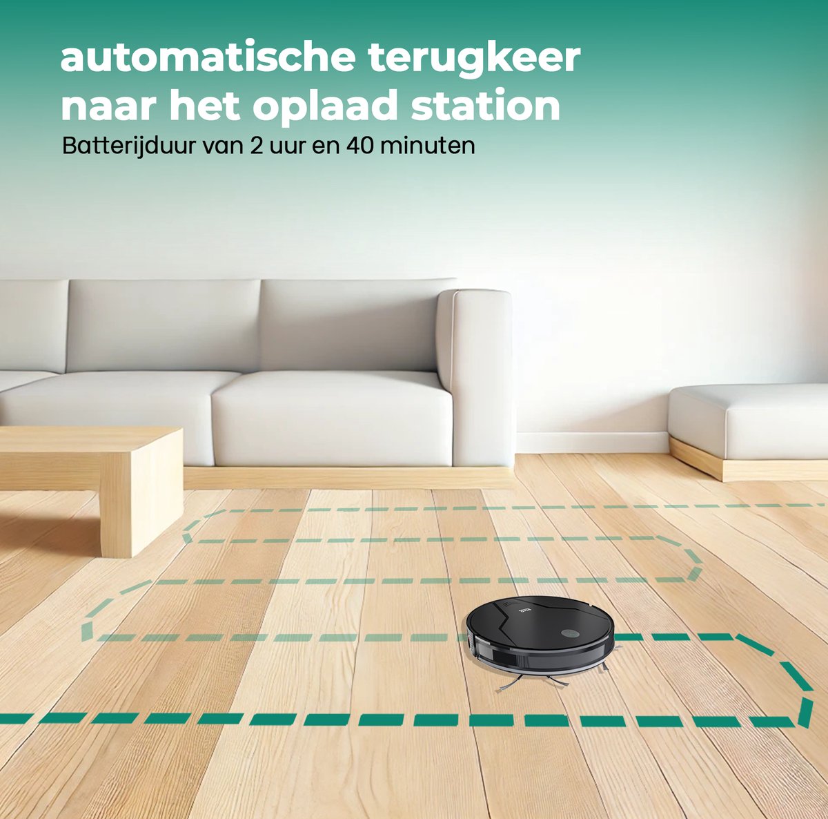 BrinQ Goods Robotstofzuiger met Dweilfunctie en Laadstation