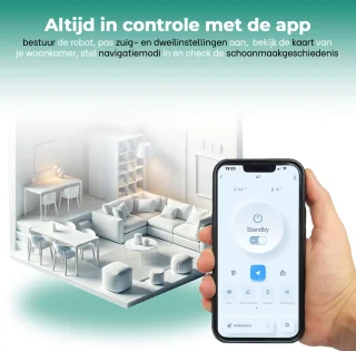 BrinQ Goods Robotstofzuiger met Dweilfunctie en Laadstation