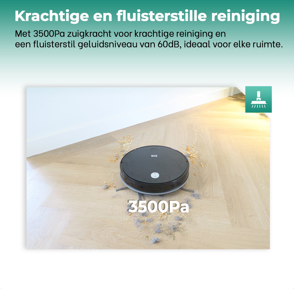 BrinQ Goods Robotstofzuiger met Dweilfunctie en Laadstation
