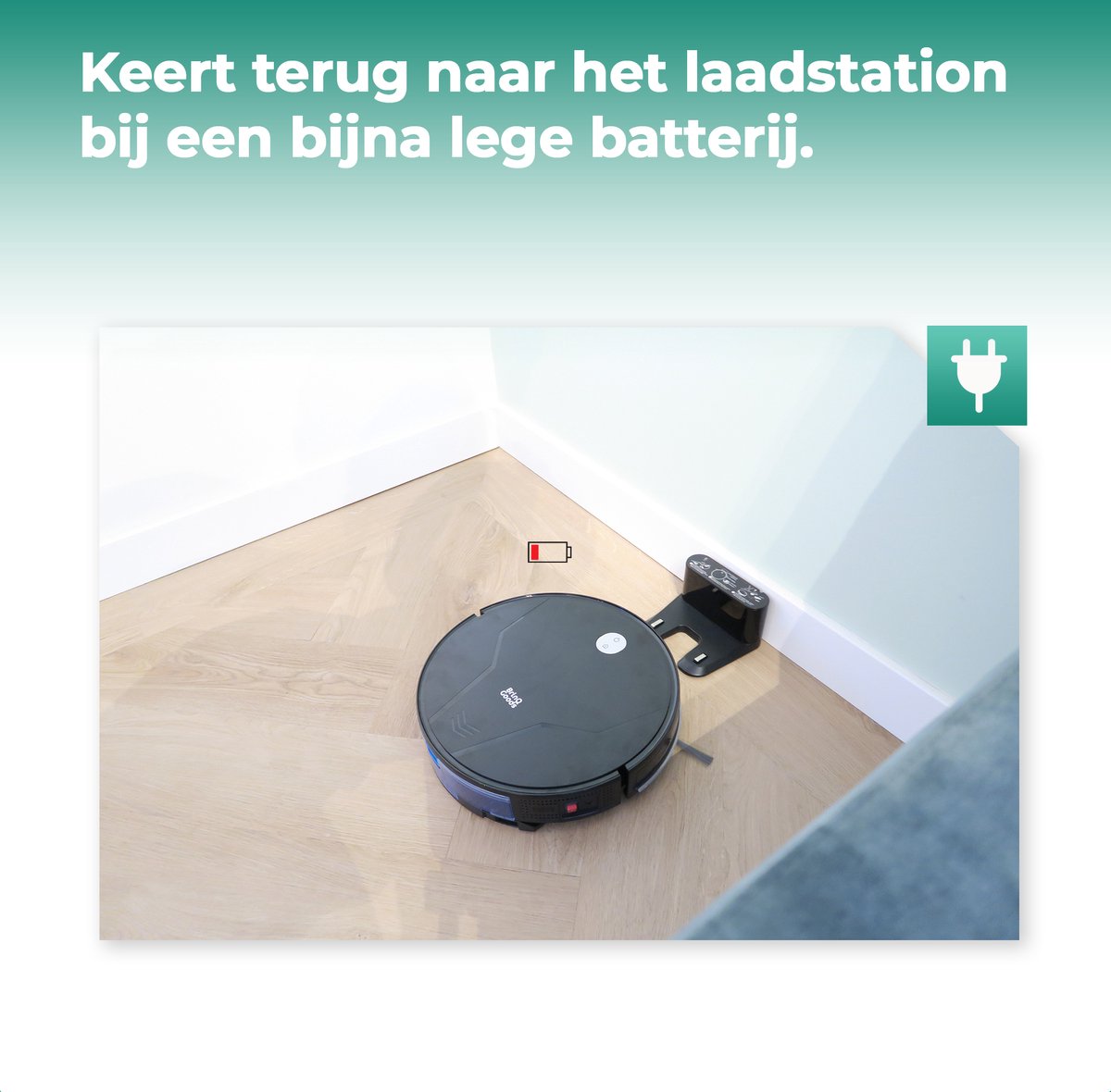 BrinQ Goods Robotstofzuiger met Dweilfunctie en Laadstation
