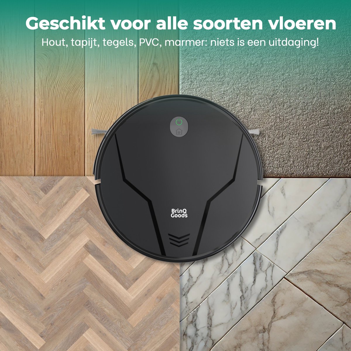 BrinQ Goods Robotstofzuiger met Dweilfunctie en Laadstation