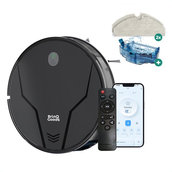 BrinQ Goods Robotstofzuiger met Dweilfunctie en Laadstation