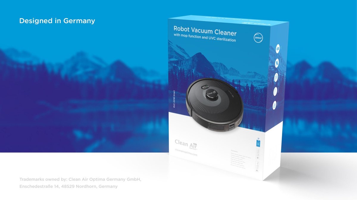 Clean Air Optima RVC-001B Smart Robotstofzuiger