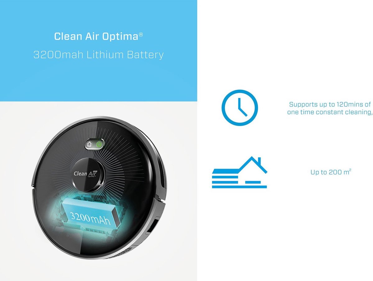 Clean Air Optima RVC-001B Smart Robotstofzuiger