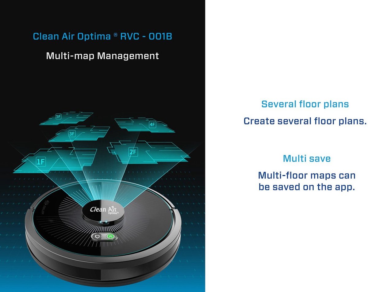 Clean Air Optima RVC-001B Smart Robotstofzuiger