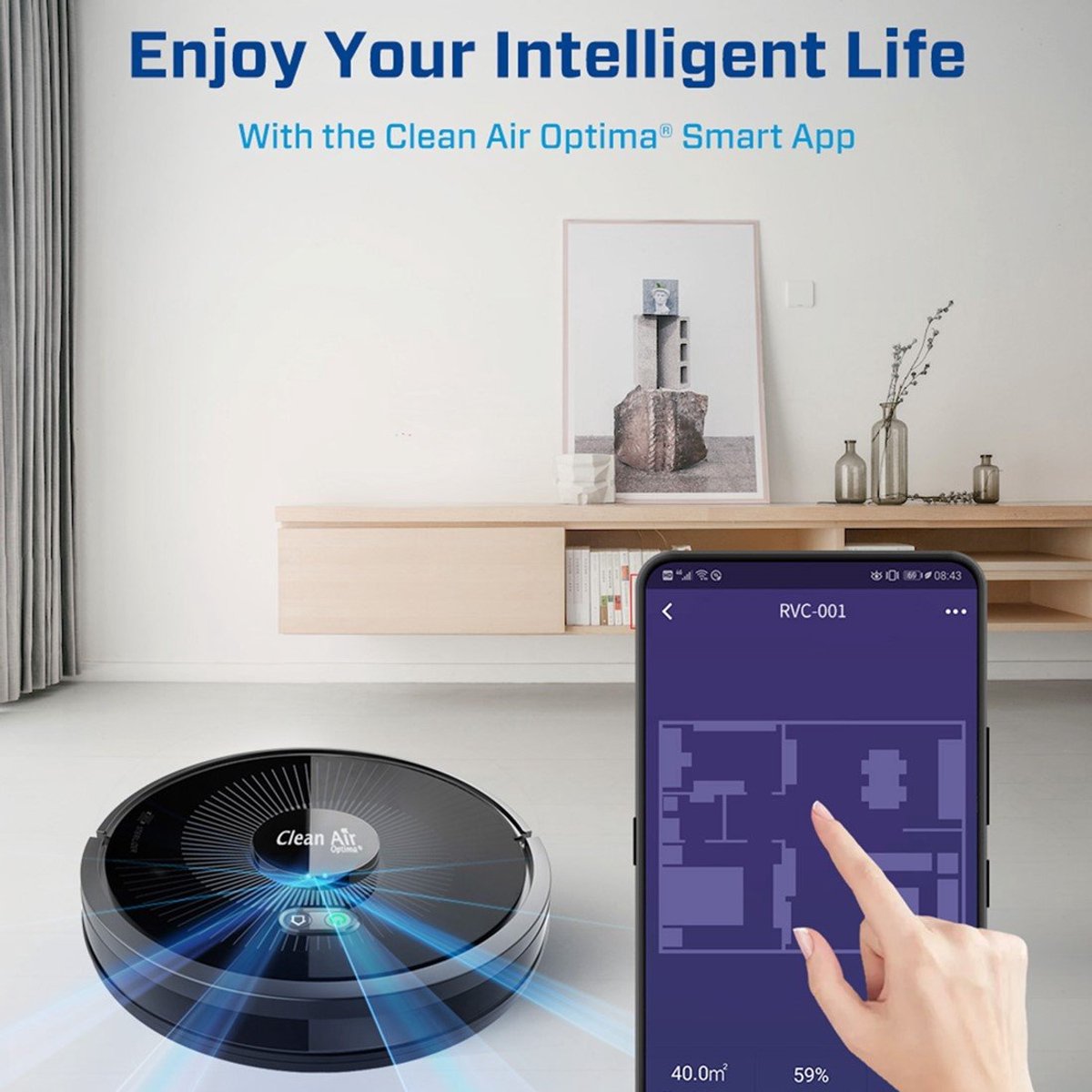Clean Air Optima RVC-001B Smart Robotstofzuiger