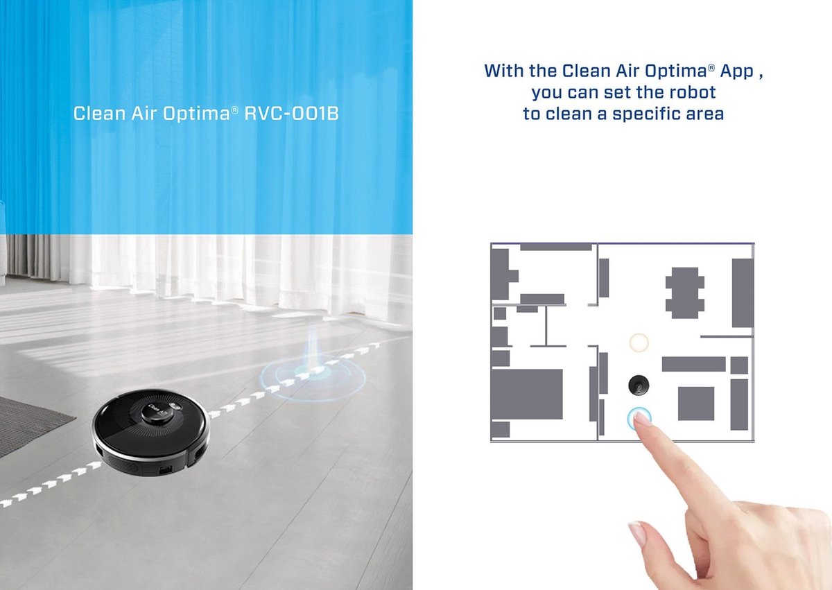 Clean Air Optima RVC-001B Smart Robotstofzuiger