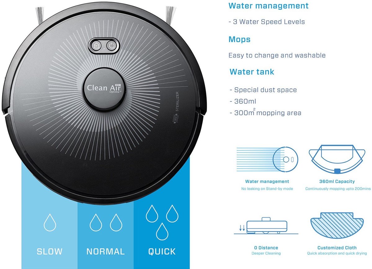 Clean Air Optima RVC-001B Smart Robotstofzuiger