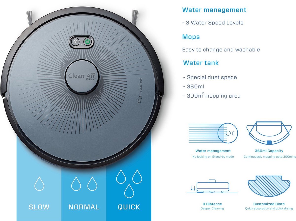 Clean Air Optima RVC-001G Smart Robotstofzuiger