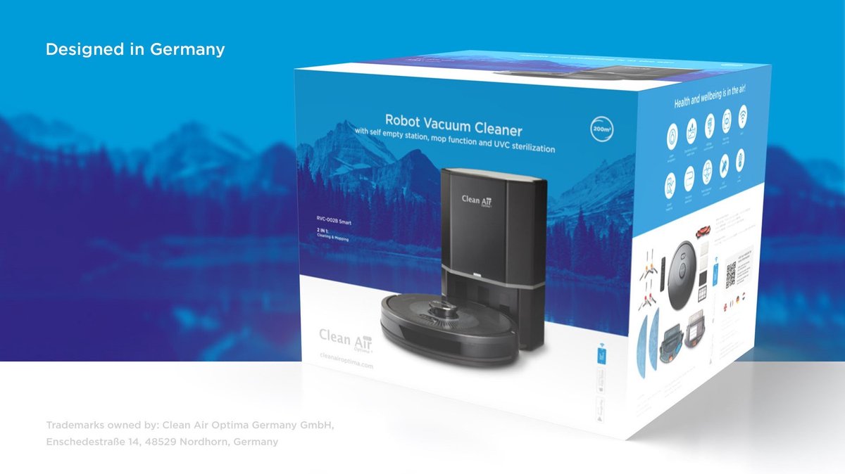 Clean Air Optima RVC-002B Smart Robotstofzuiger met Zelf-Leeg-Station