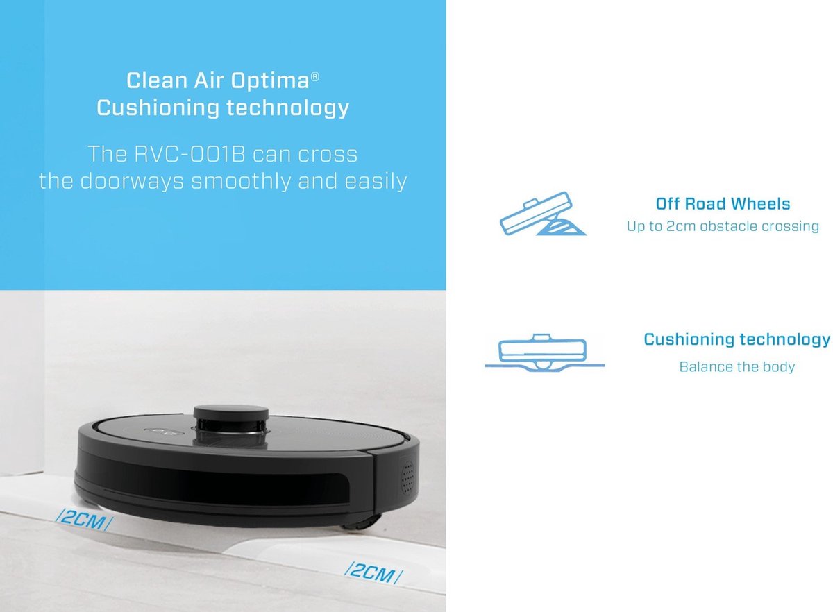 Clean Air Optima RVC-002B Smart Robotstofzuiger met Zelf-Leeg-Station