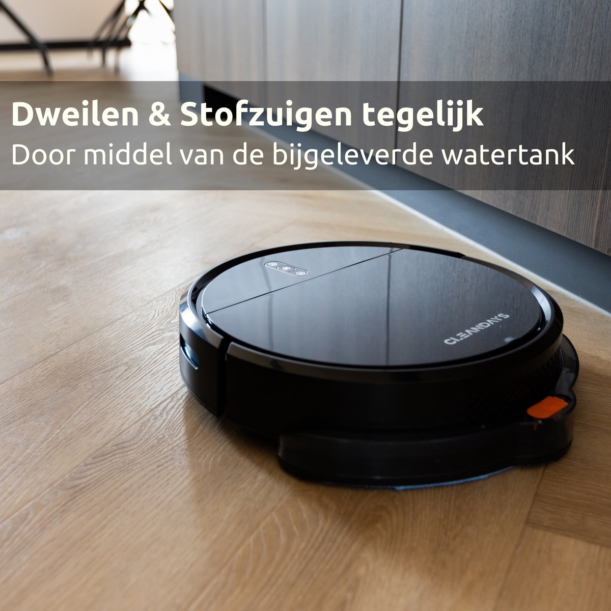 CleanDays D2-007 Robotstofzuiger met Dweilfunctie Zwart