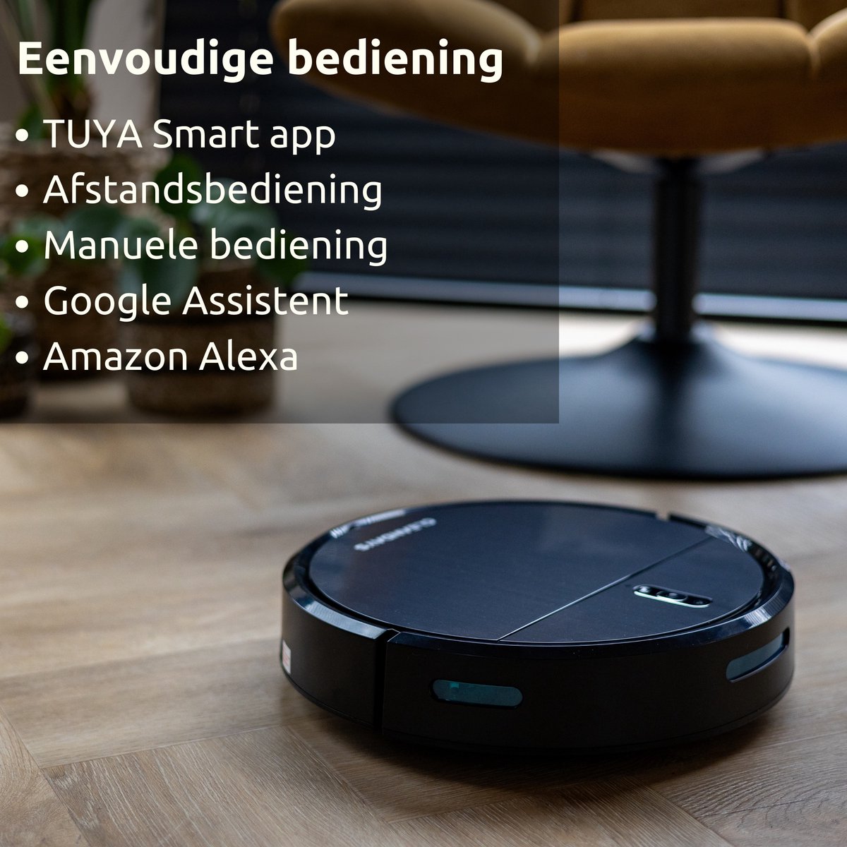 CleanDays D2-007 Robotstofzuiger met Dweilfunctie Zwart