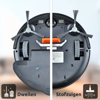 CleanDays D2-007 Robotstofzuiger met Dweilfunctie Zwart