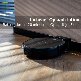 CleanDays D3-300MAX Robotstofzuiger met Laadstation Zwart
