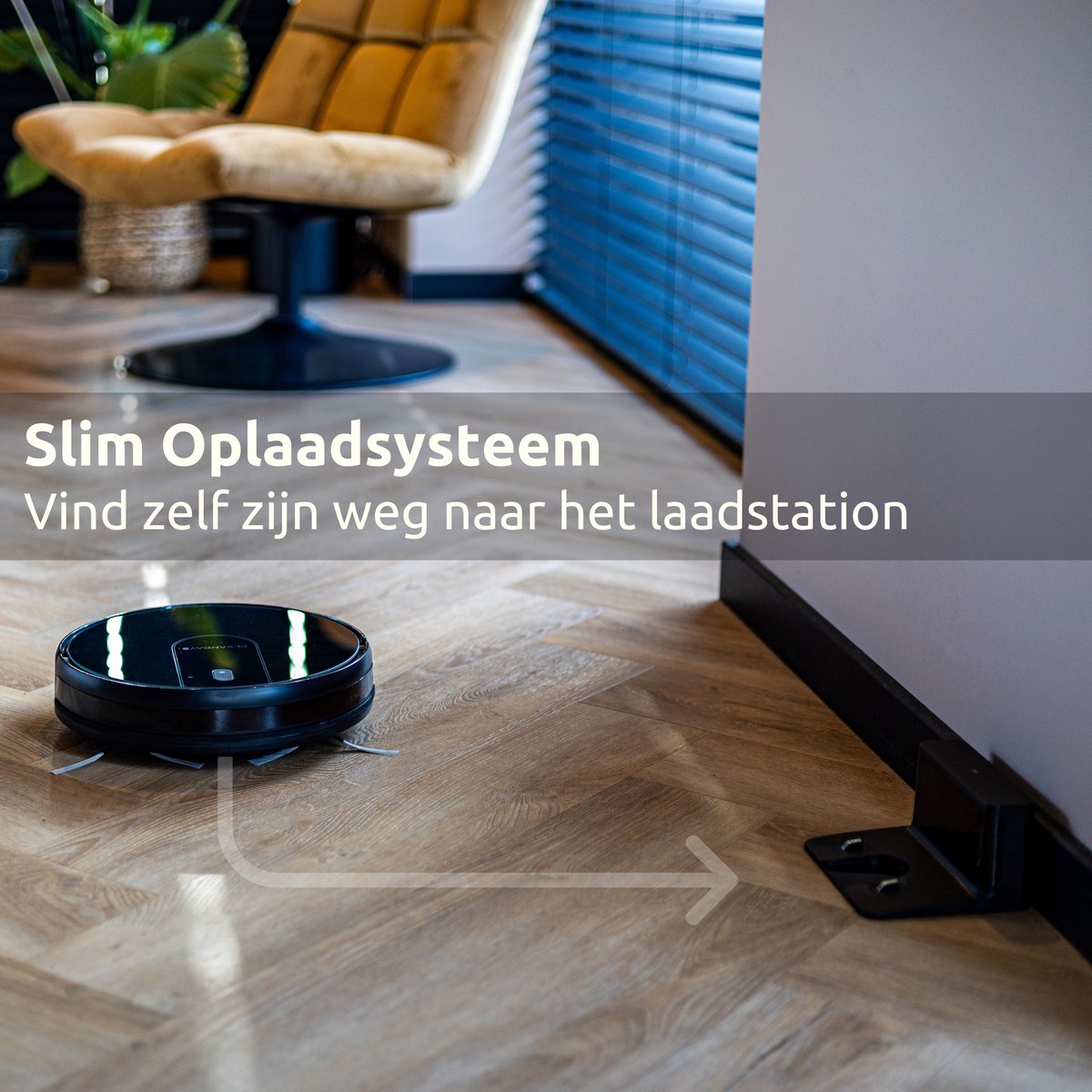 CleanDays D3-300MAX Robotstofzuiger met Laadstation Zwart