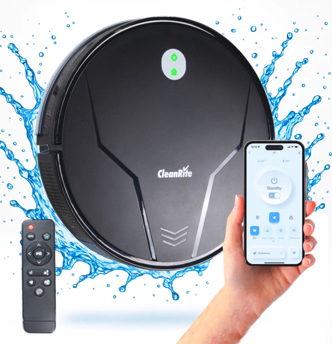 CleanRite Robotstofzuiger met Dweilfunctie en Laadstation