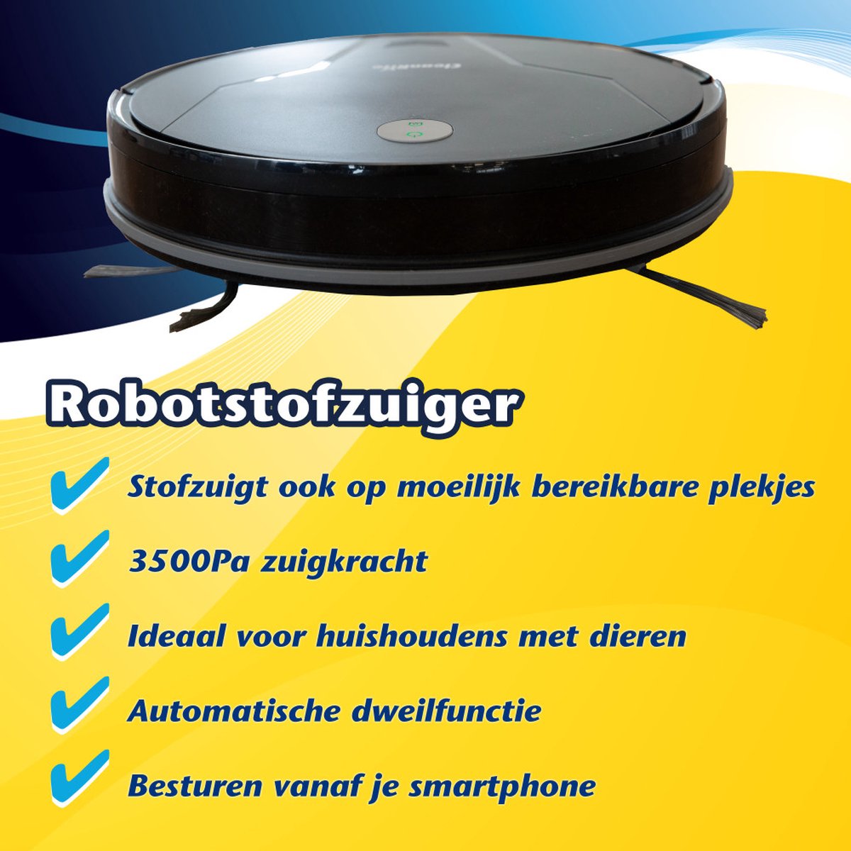 CleanRite Robotstofzuiger met Dweilfunctie en Laadstation
