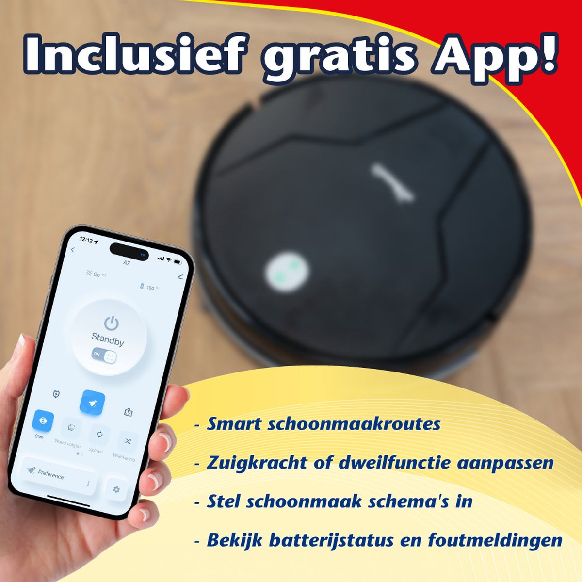 CleanRite Robotstofzuiger met Dweilfunctie en Laadstation