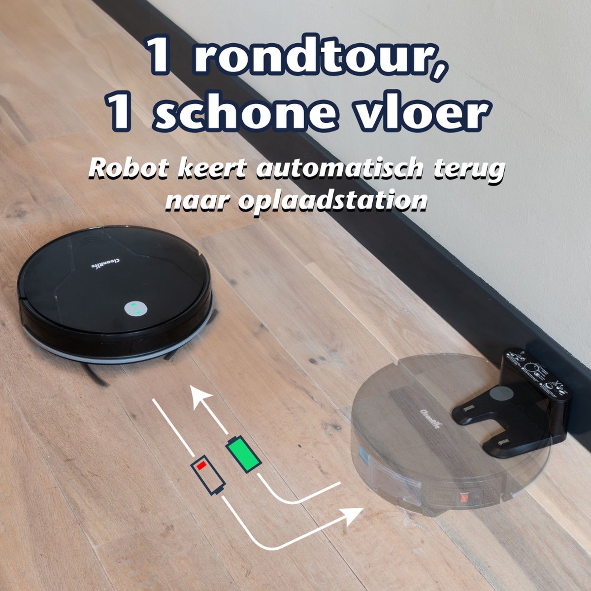 CleanRite Robotstofzuiger met Dweilfunctie en Laadstation