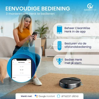 CleanWise Henk+ 4 Dweil Doeken Robotstofzuiger met Dweilfunctie