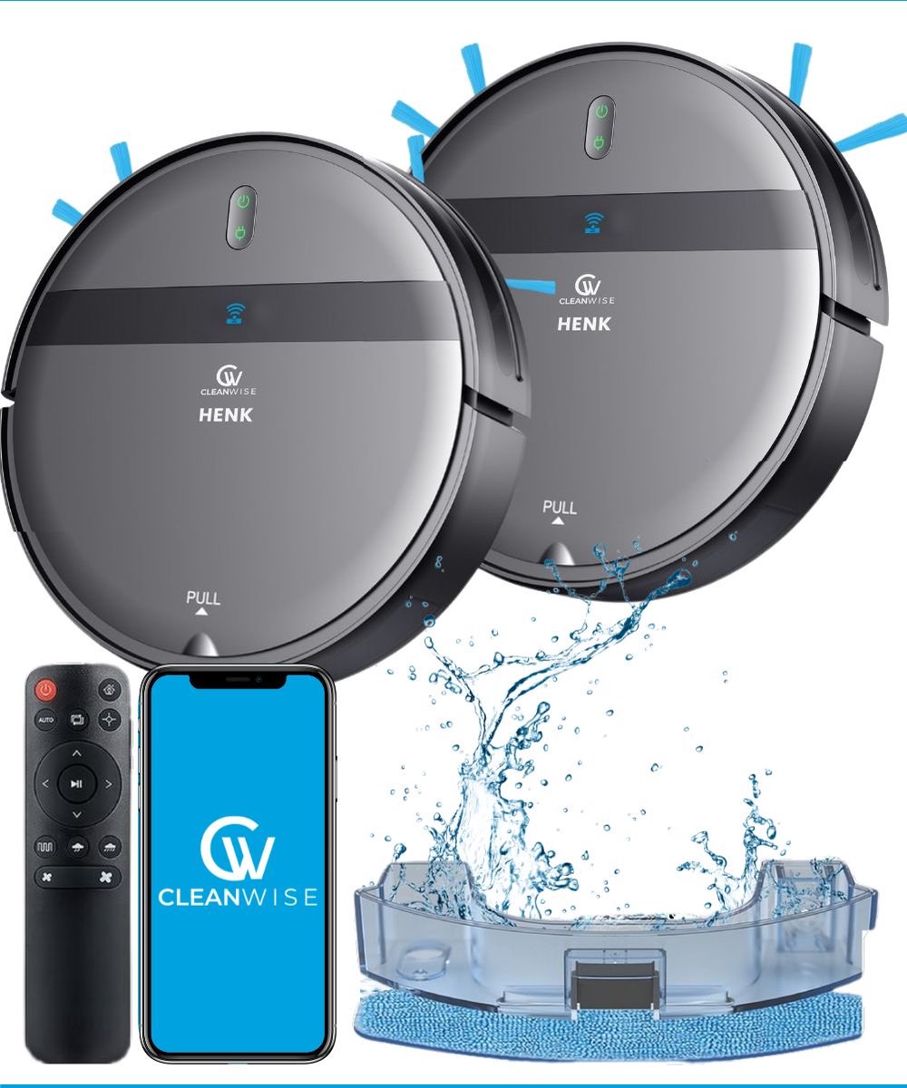 CleanWise Henk Robotstofzuiger Met Dweilfunctie 2-pack