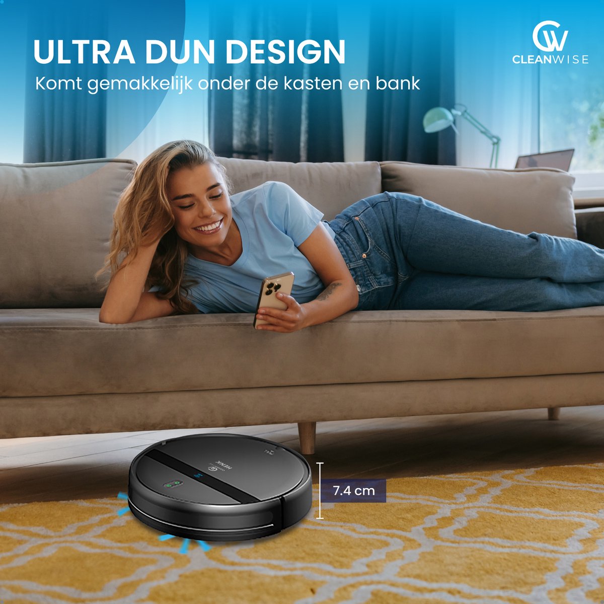 CleanWise Henk Robotstofzuiger Met Dweilfunctie 2-pack