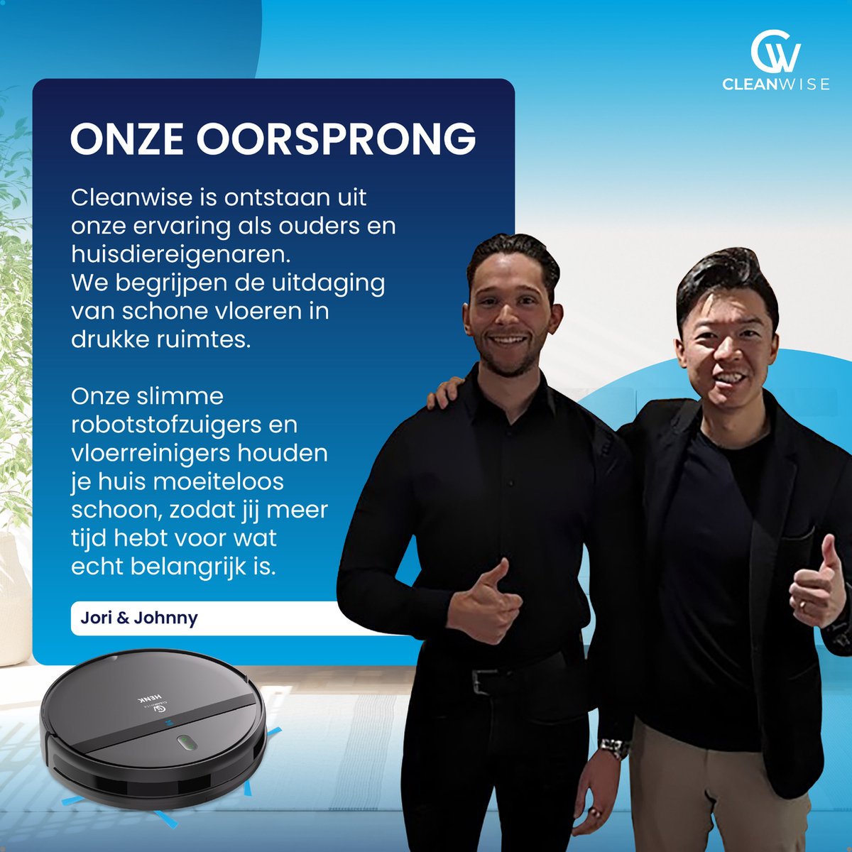CleanWise Henk Robotstofzuiger met Dweilfunctie en 4 Zijborstels