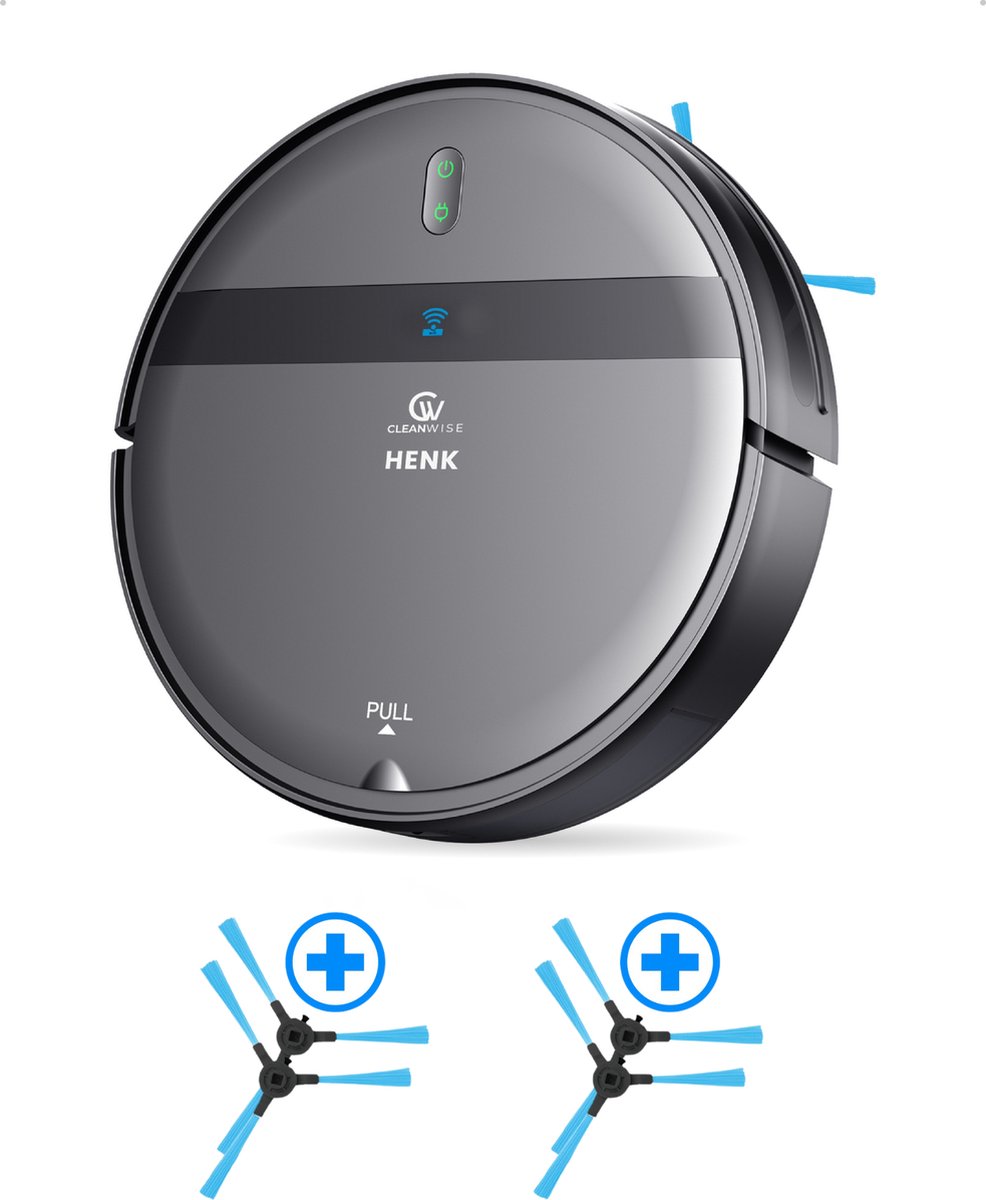 CleanWise Henk Robotstofzuiger met Dweilfunctie en 4 Zijborstels