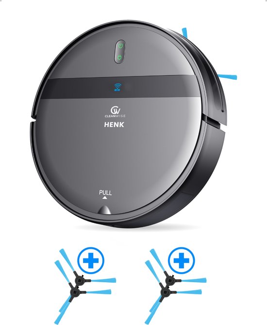 CleanWise Henk Robotstofzuiger met Dweilfunctie en 4 Zijborstels