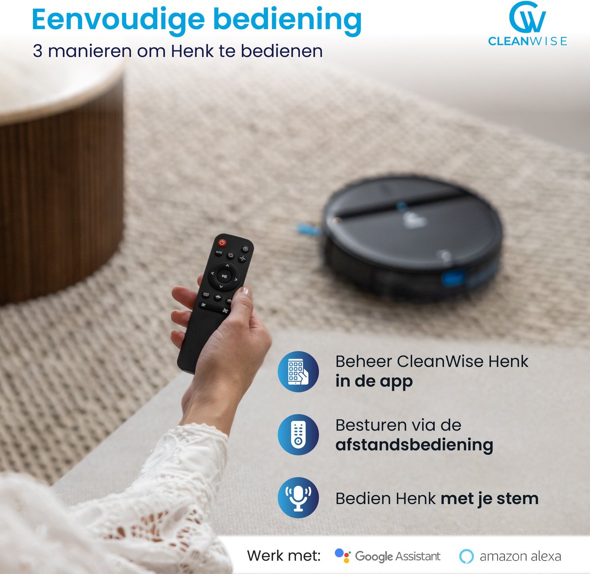 CleanWise Henk Robotstofzuiger met Dweilfunctie