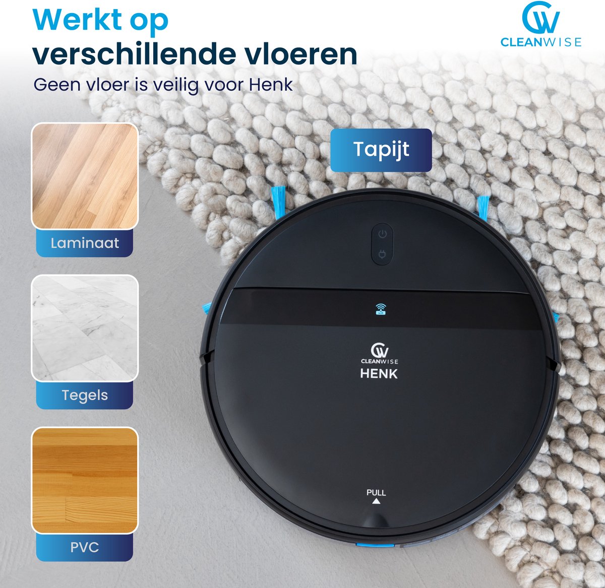 CleanWise Henk Robotstofzuiger met Dweilfunctie