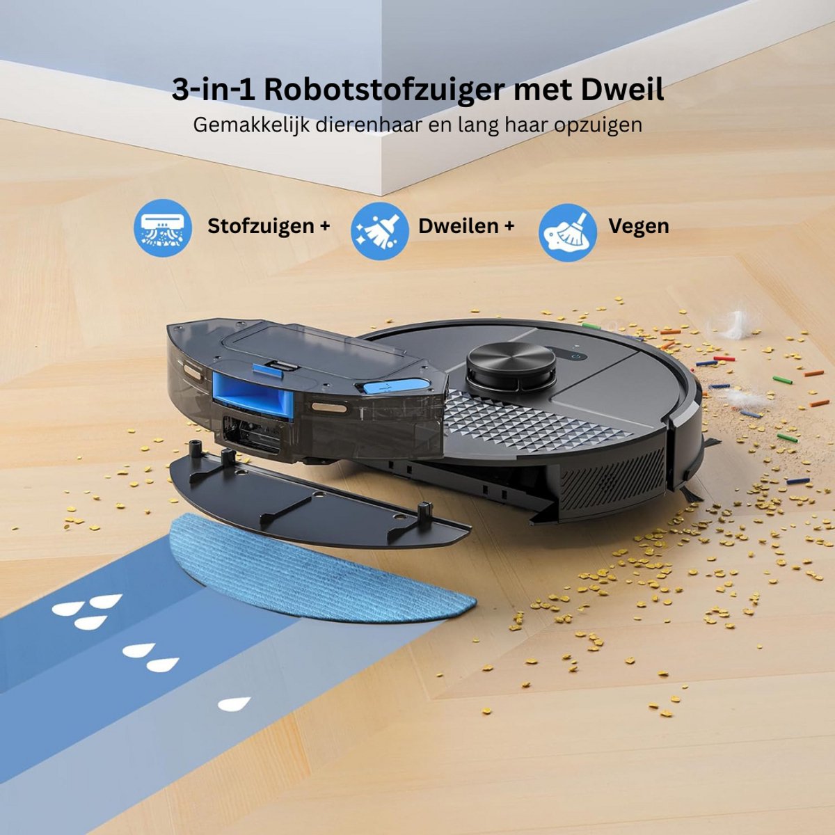 CLGP Robotstofzuiger Huisdieren Draadloos Met Laadstation