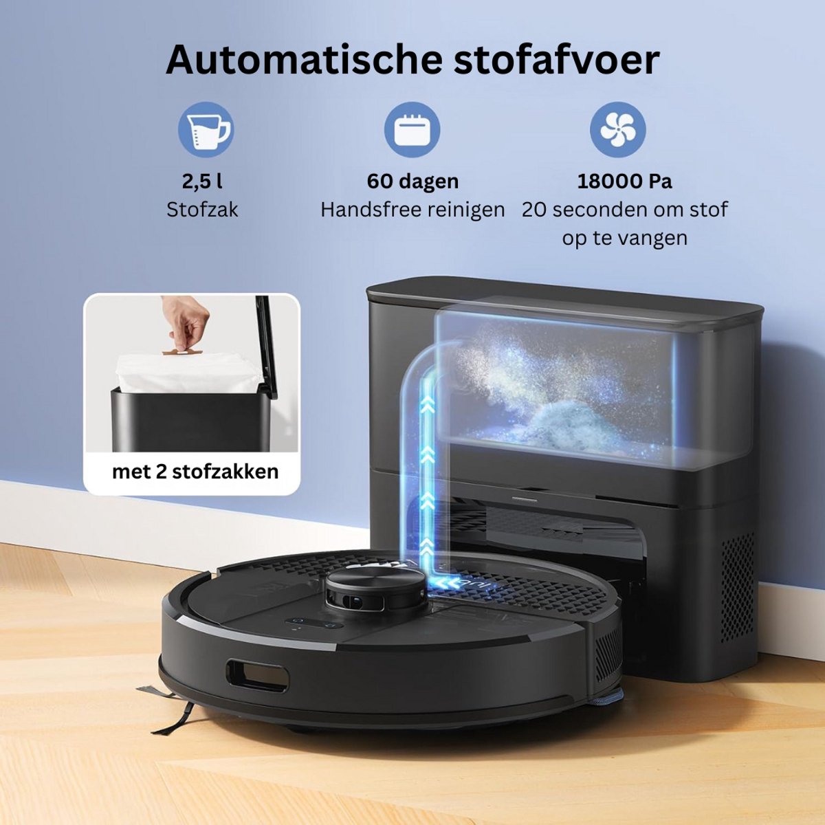 CLGP Robotstofzuiger Huisdieren Draadloos Met Laadstation