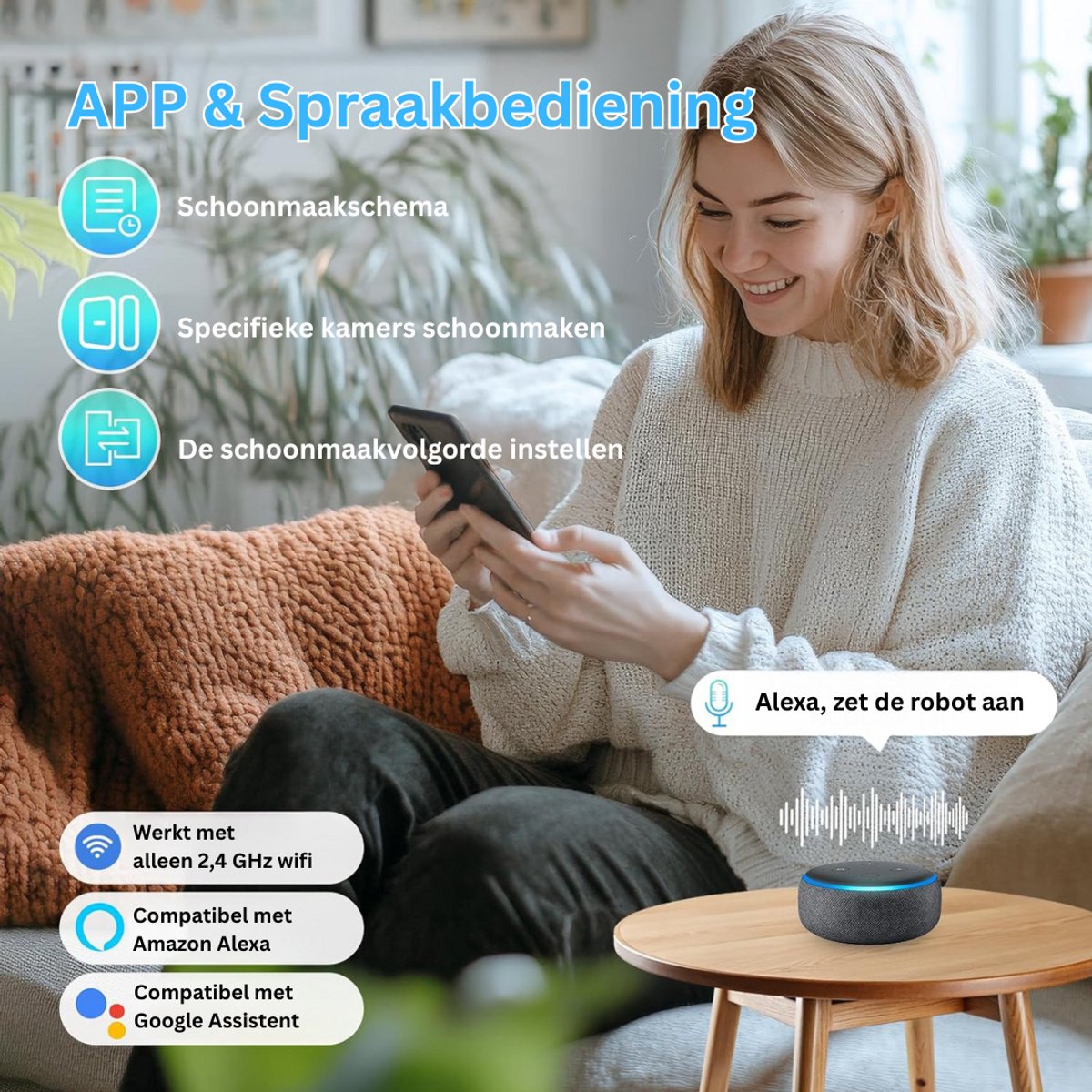 CLVP Robotstofzuiger Met Dweilfunctie En Laadstation