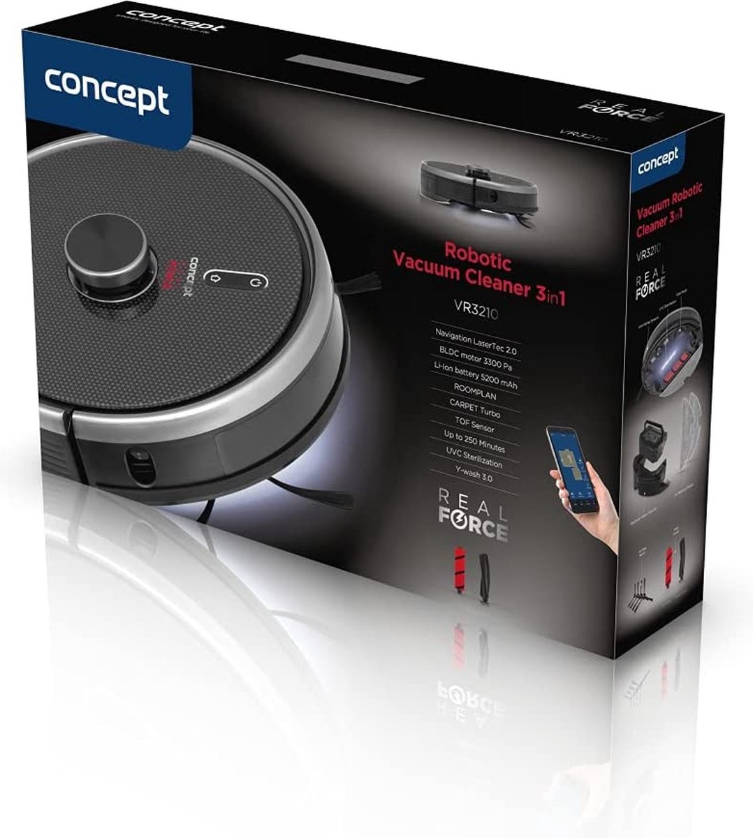 Concept VR3210 3-in-1 robotstofzuiger met mop